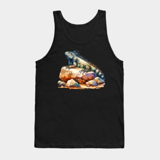 Watercolor Iguana Tank Top